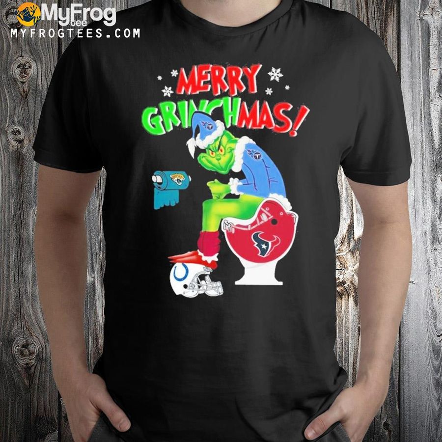 Merry Grinchmas The Grinch Tennessee Titans Shit On Toilet Houston Texans And Other Team Christmas Sweatshirt