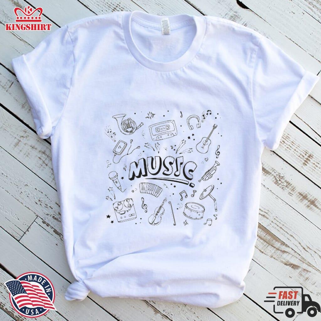 Music Doodle T Shirt Pullover Sweatshirt