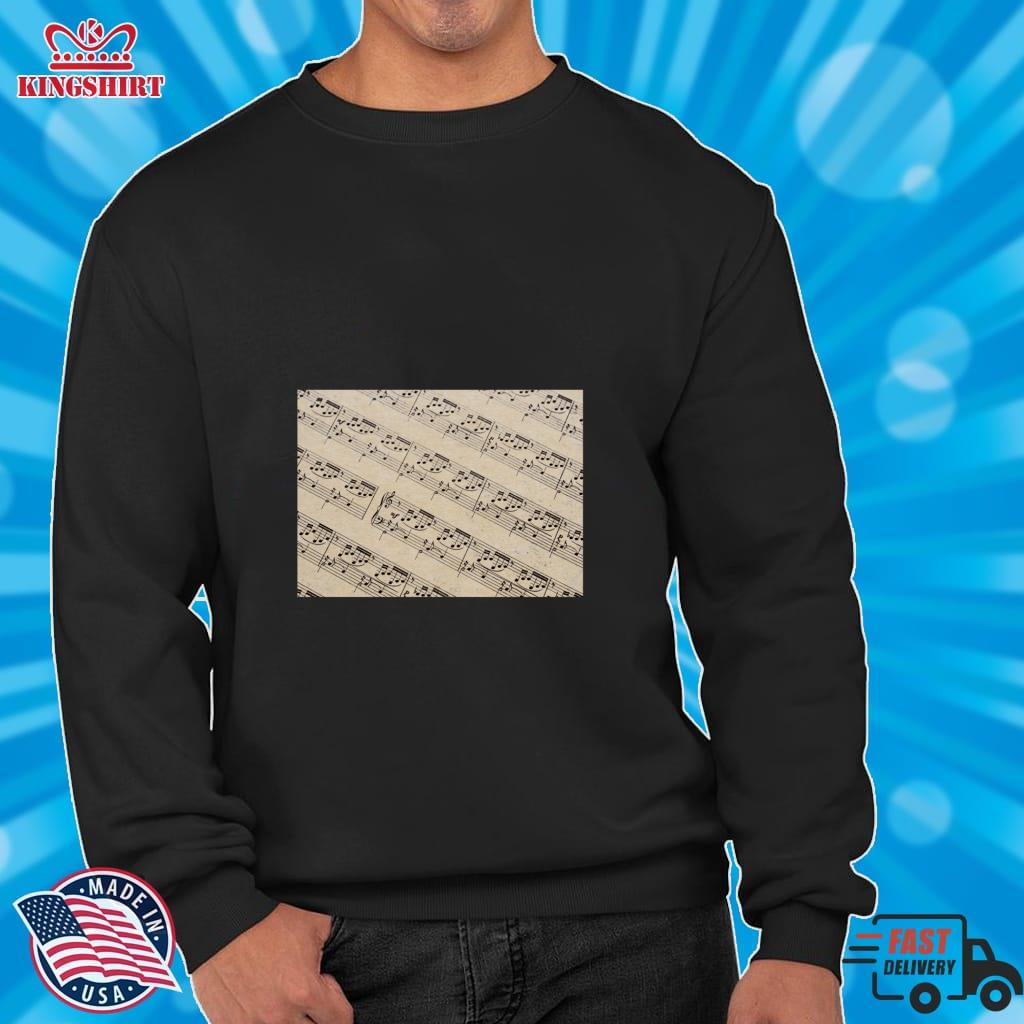 Music Sheet Pattern Pullover Sweatshirt
