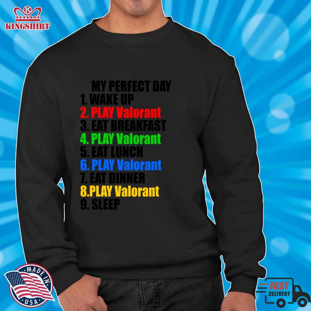 My Perfect Day Video Games Funny Cool Gamer Gift Pullover Sweatshirt