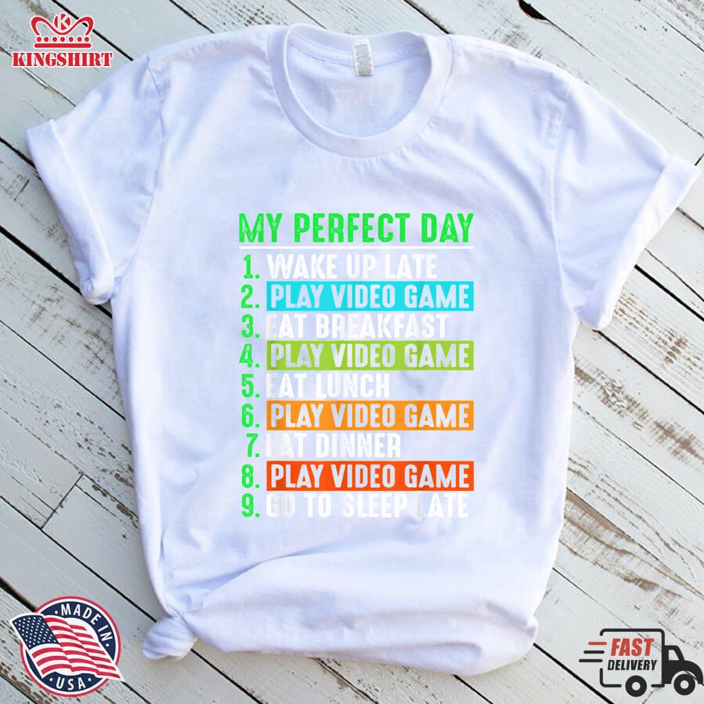 My Perfect Day Video Games Funny Pc Day  Pullover Sweatshirt
