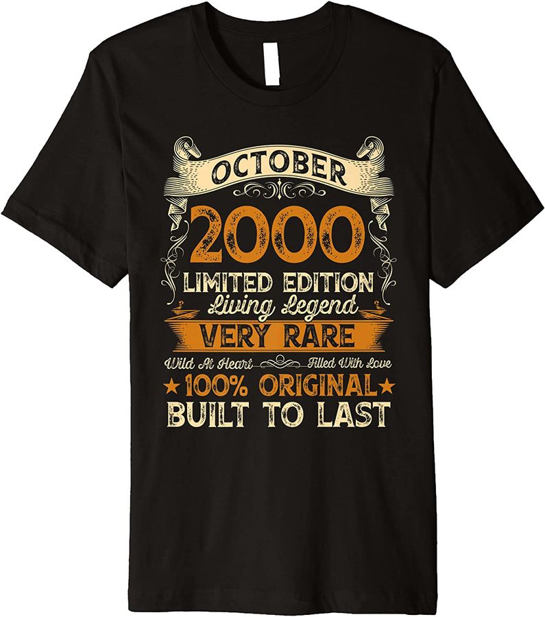 October 2000 Made In 2000 22Nd Birthday Gift 22 Year Old Premium