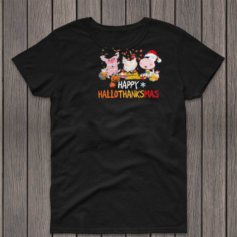 Official Happy Hallothanksmas Farm Animals Shirt