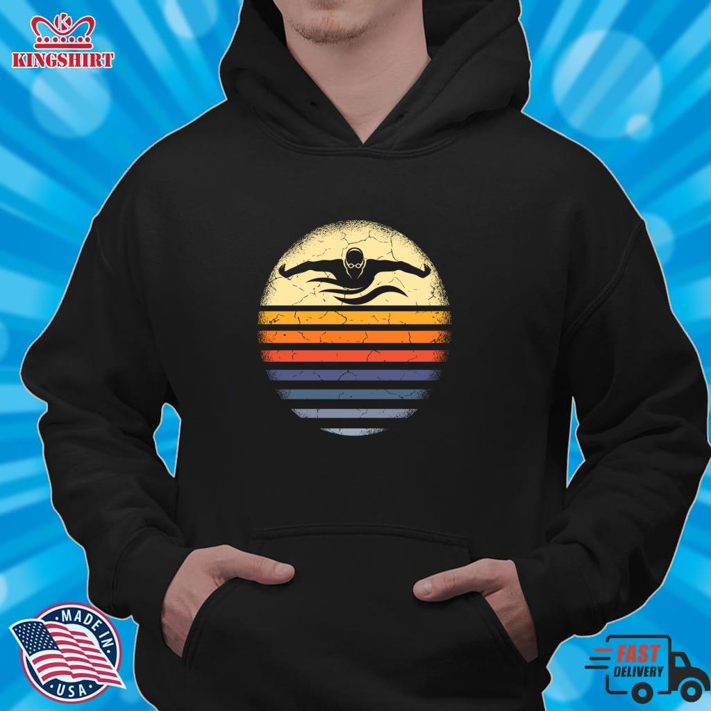 Retro Swimmer Swimming Water Sports Enthusiast Gift Idea Pullover Hoodie