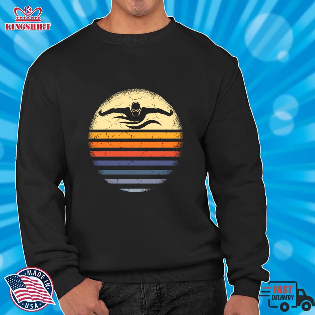 Retro Swimmer Swimming Water Sports Enthusiast Gift Idea Pullover Hoodie