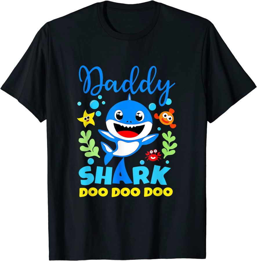 Shark Shirt Birthday Kids Dad Mens Daddy Birthday Kid Family