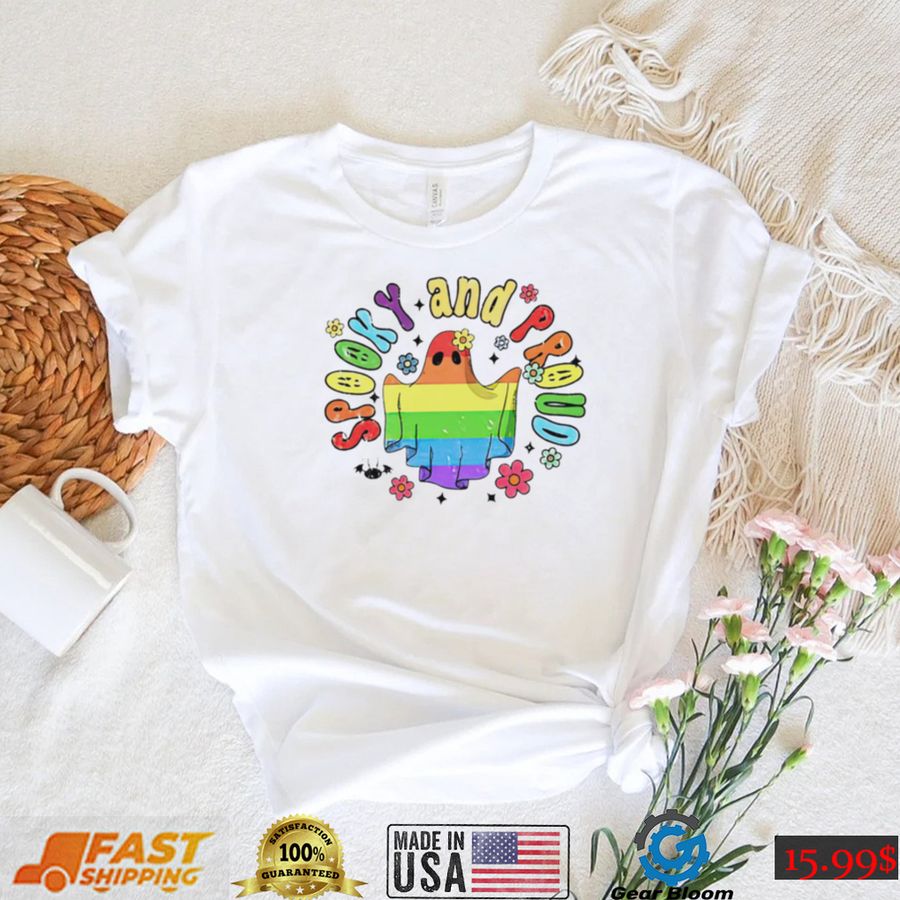Spooky And Proud Halloween Ghost LGBT Gay Pride 2022 Shirt