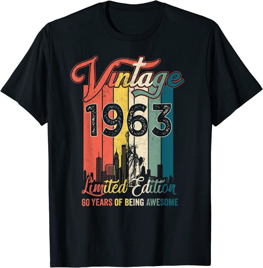 Vintage 1963 60 Years Of Being Awesome Gift Limited Edition
