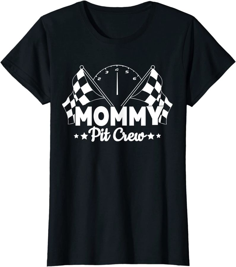 Womens Mommy Pit Crew Race Flag Twin For Lover Racing