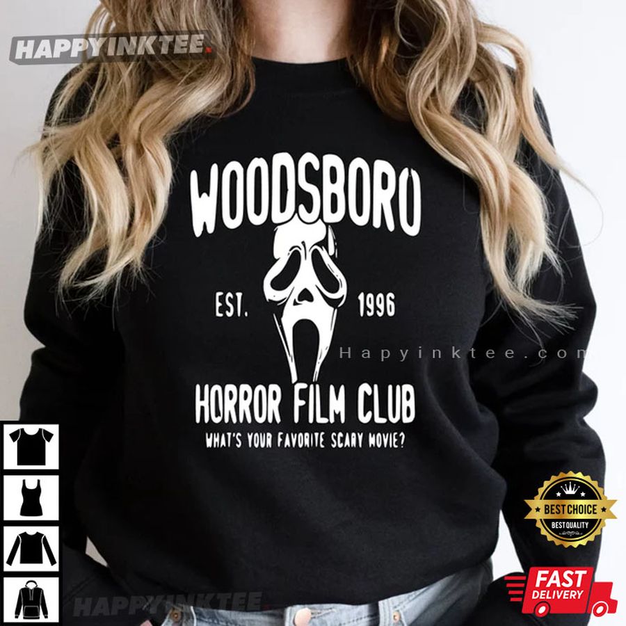 Woodsboro Horror Club Scream Ghost Halloween T Shirt