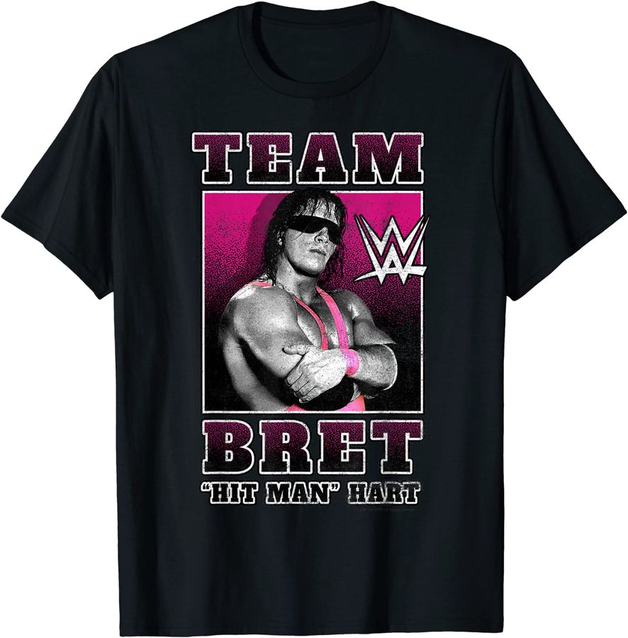 WWE Team Bret Hit Man Hart Centered Poster