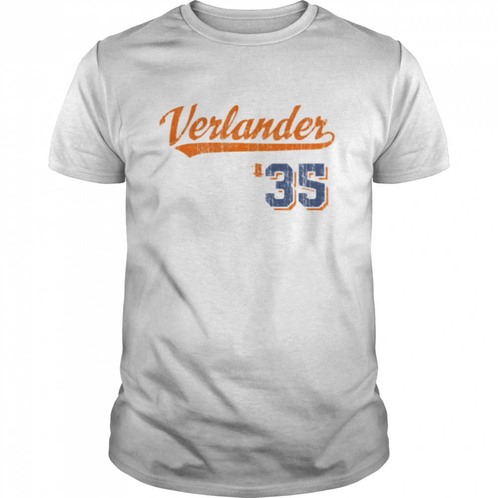 35 Verlander Justin Verlander Script Vintage Shirt