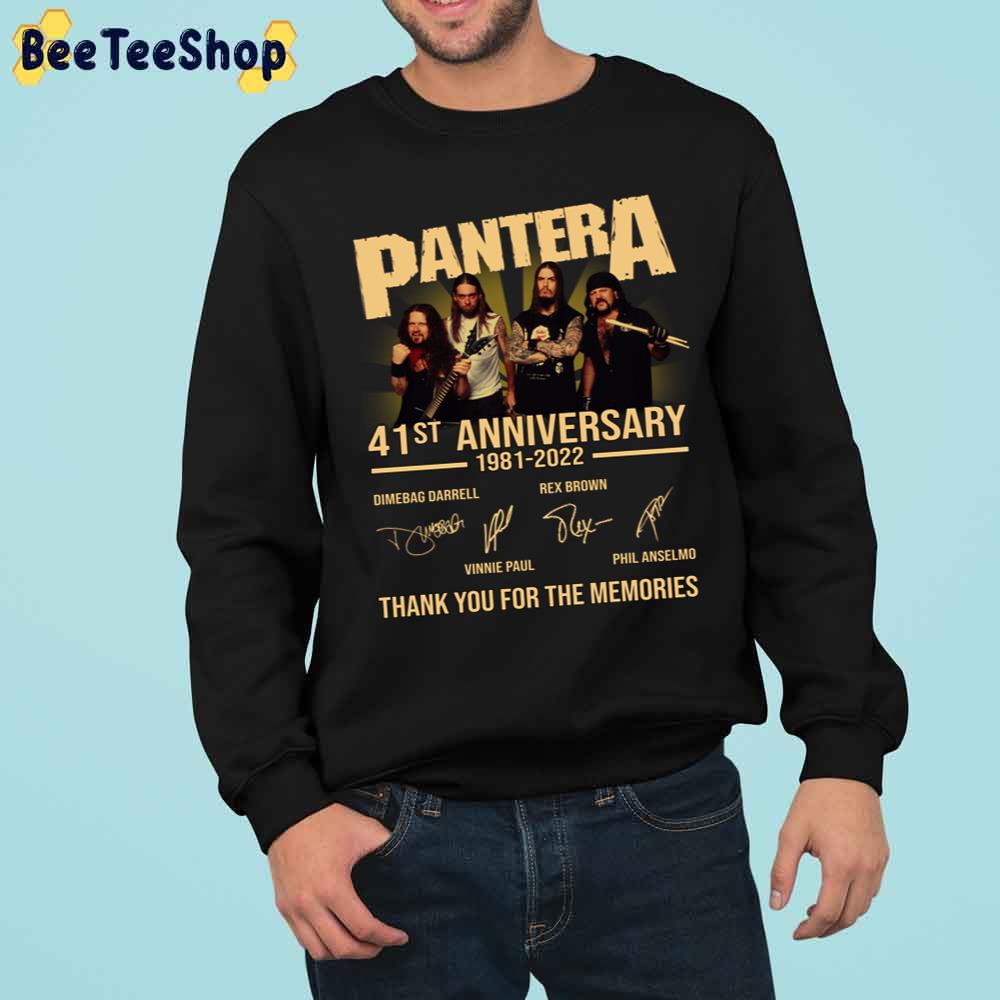 41St Anniversary 1981 2022 Pantera Thank You For Memories Signatures Trending Unisex Sweatshirt
