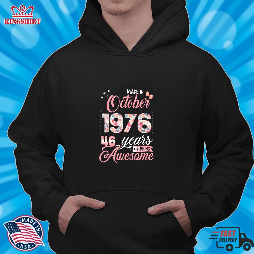 46Th Birthday Floral Gift For Born In October 1976 Pullover Sweatshirt