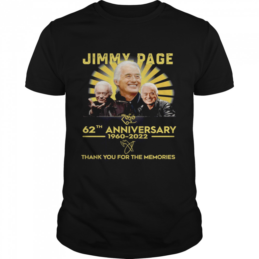 60Th Anniversary 1960 2020 Thank You For The Memories Signature Jimmy Page Shirt