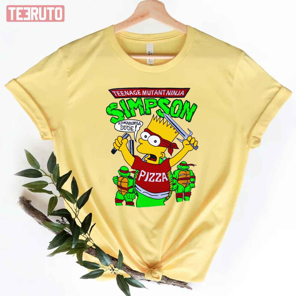 90S Bootleg Turtle Bart Teenage Mutant Ninja Simpson Kowabunga Dude Unisex T Shirt