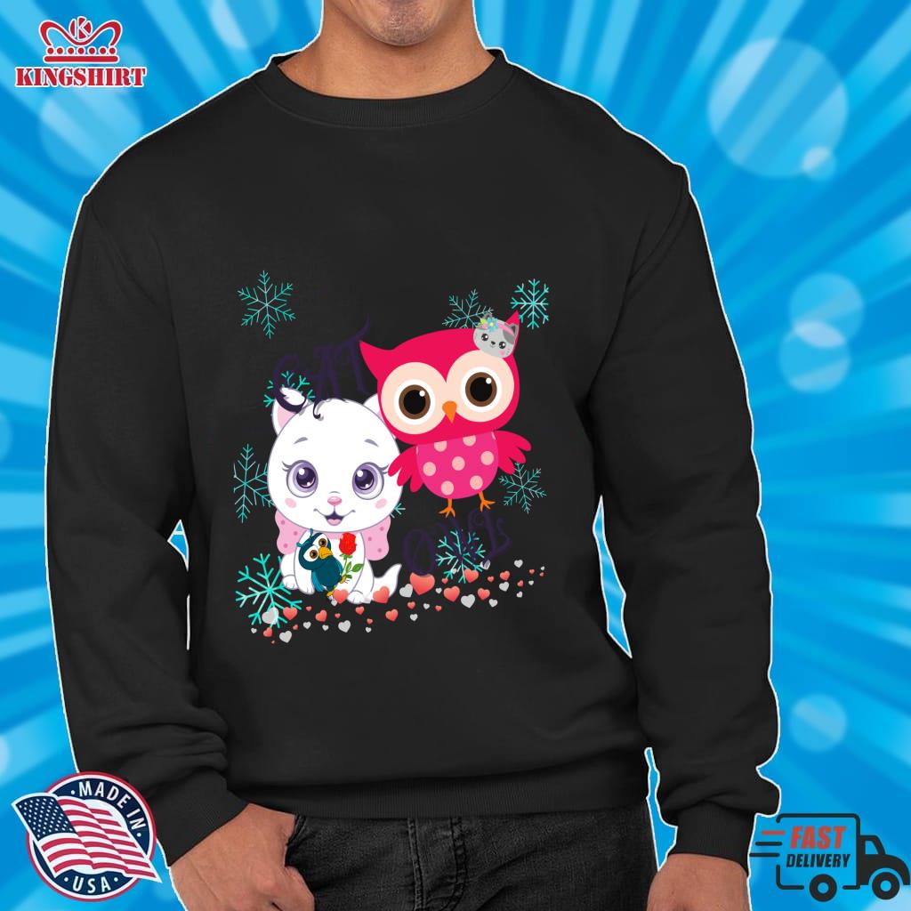 A Cat An Owl Pullover Hoodie