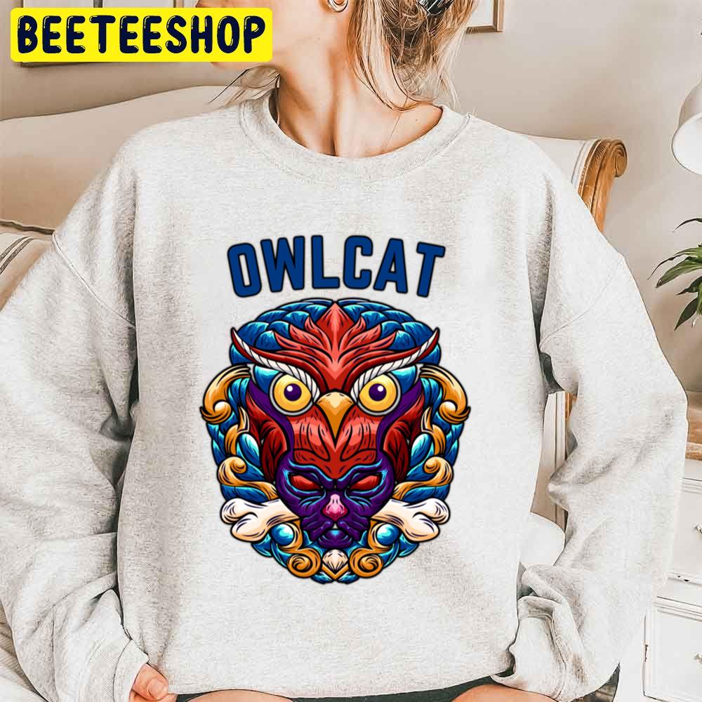 A Cat And An Owl Owlcat Trending Unisex Sweatshirt