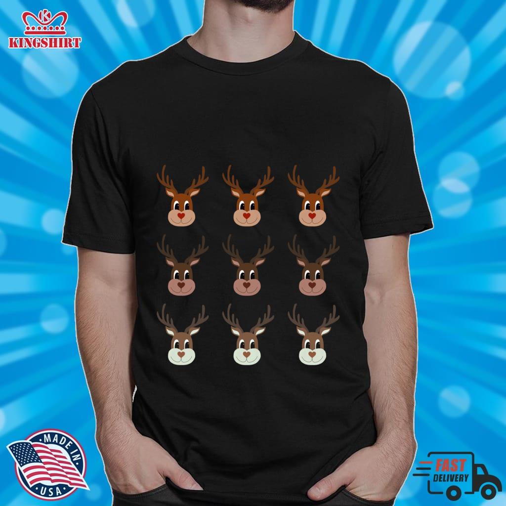 Adorable Reindeer Stickers Collection Multipack Lightweight Sweatshirt