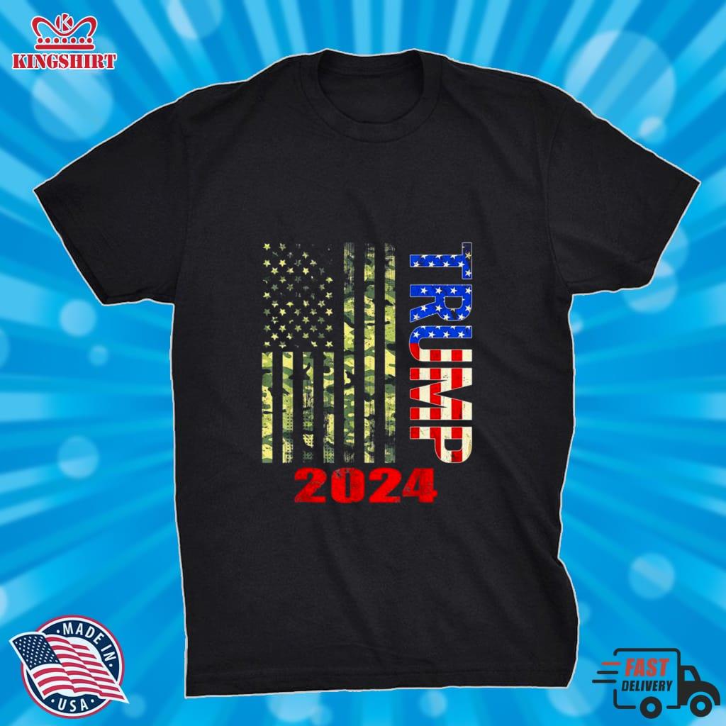American Flag Design Trump 2024 Trumps Rally For Supporters Tee Shirt