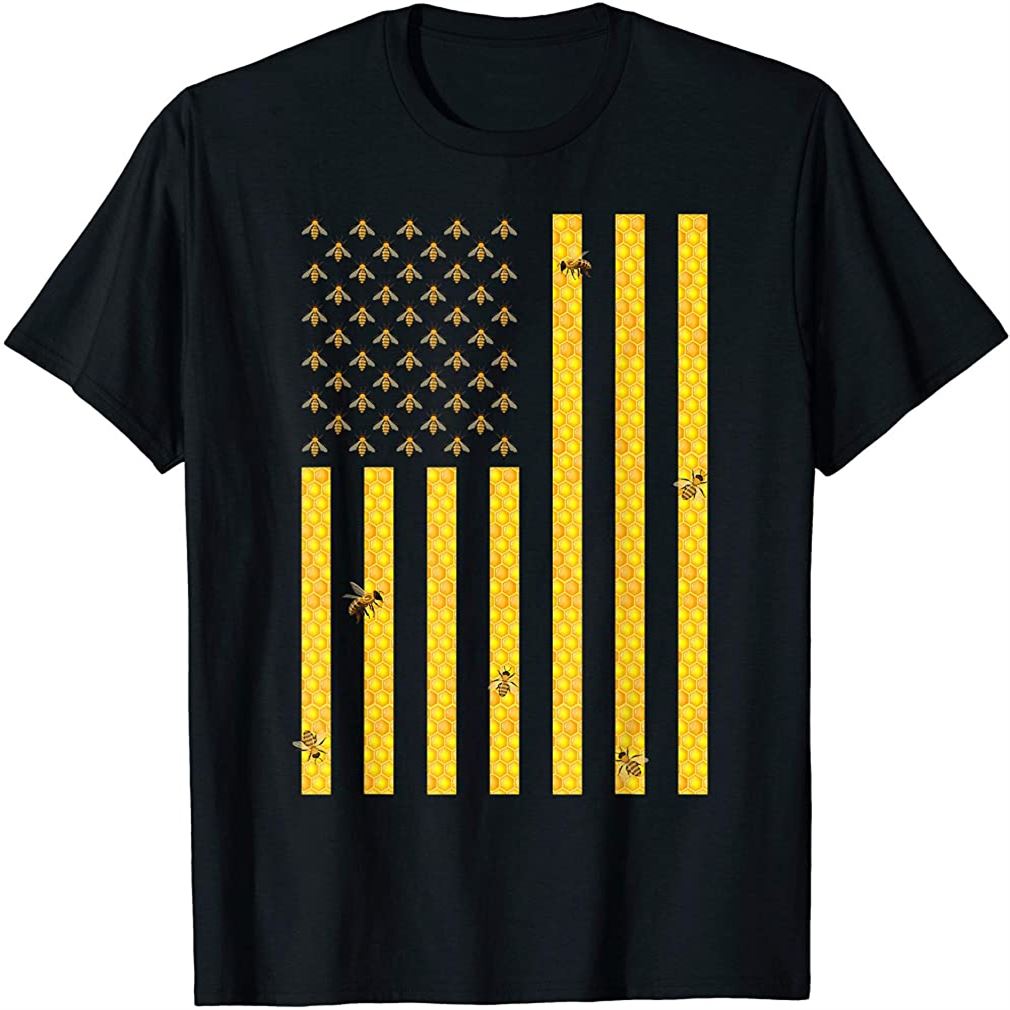 American Flag Honeycomb Honey Bee Beekeeping Beekeeper Gift T Shirt Plus Size Up To 5Xl, Hoodie