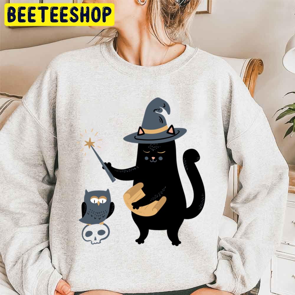 Art A Cat And An Owl Funny Pet Owner Trending Unisex Sweatshirt