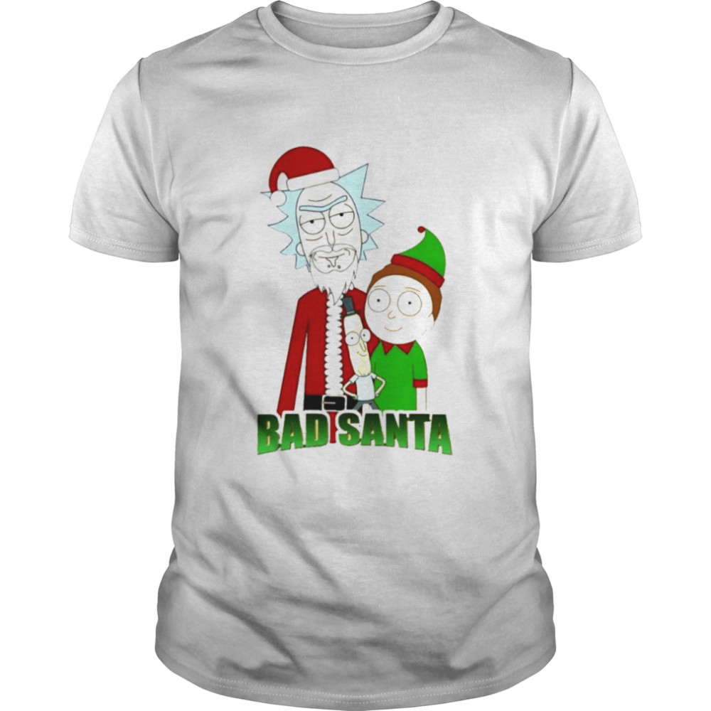 Bad Santa Rick And Morty Cartoon Christmas Shirt