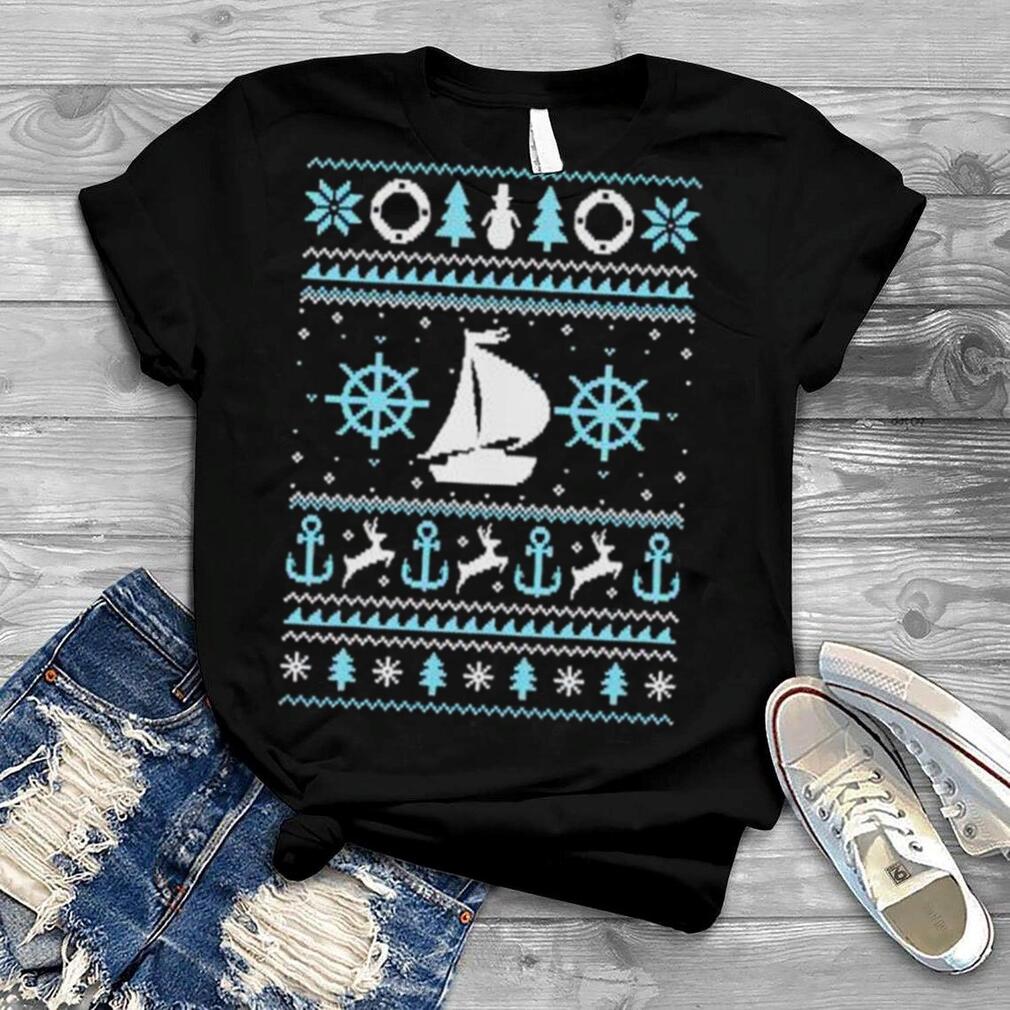 Best Nautical Ship Reindeers Ugly Christmas Sweater Shirt