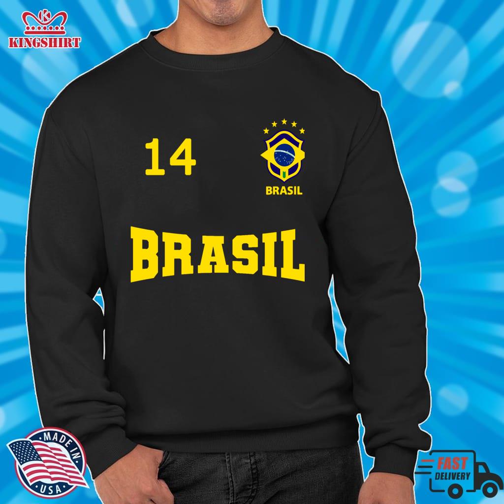 Brasil 2022 Azul, Nmero 14 Pullover Sweatshirt