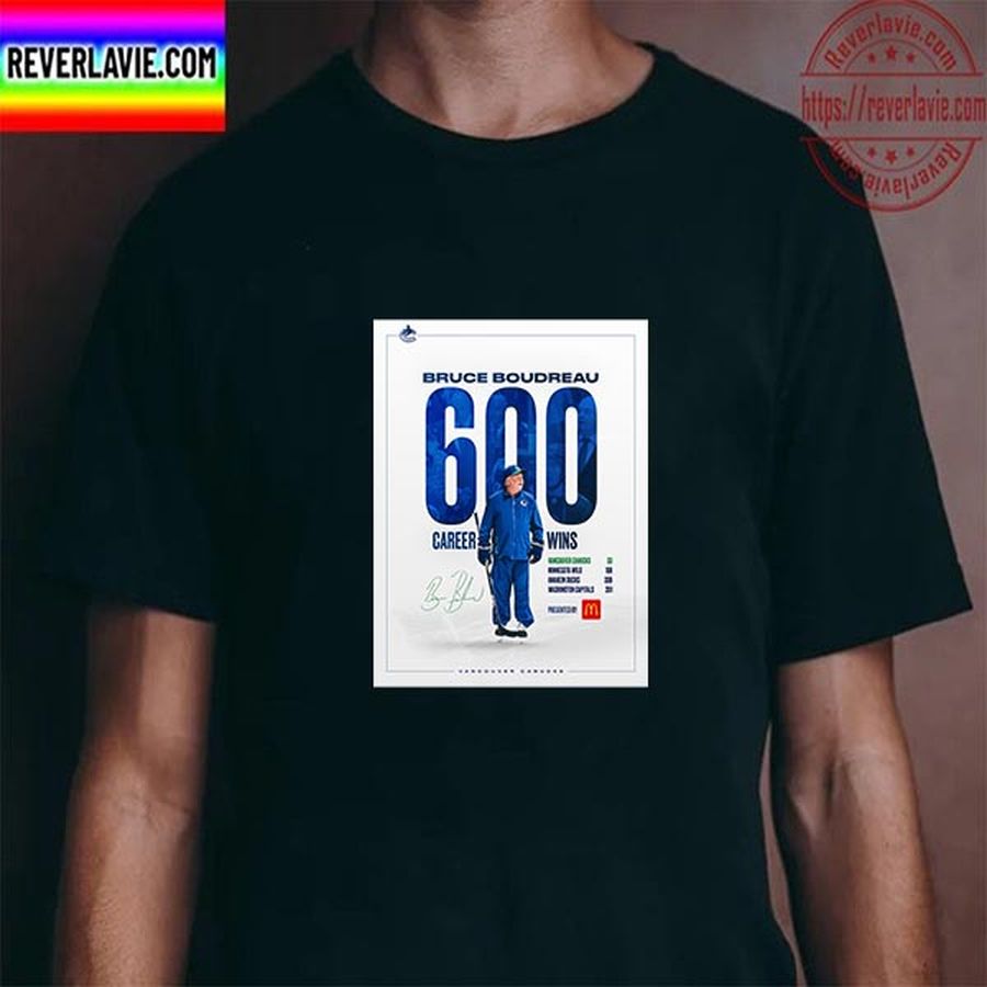 Bruce Boudreau 600 Career Wins With Vancouver Canucks NHL Unisex T Shirt