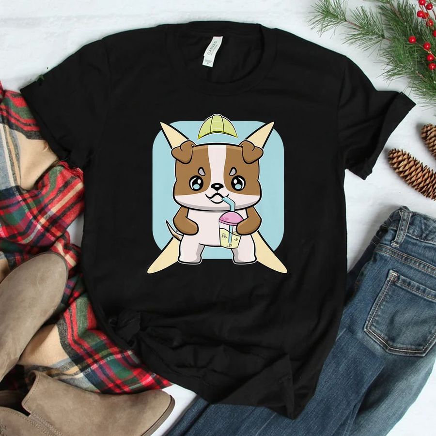 Bulldog Anime Pup Bubble Tea Shirt