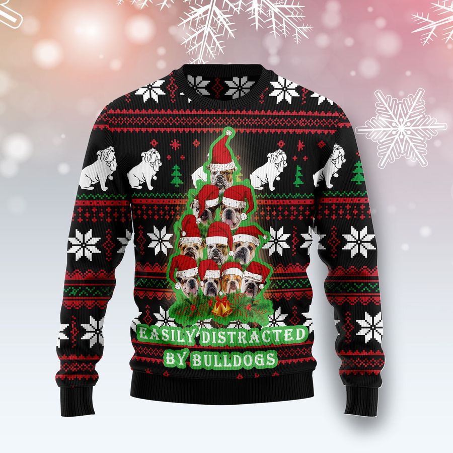 Bulldog Pine Tree Christmas Tg5105 Ugly Christmas Sweater