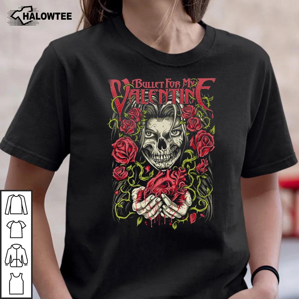 Bullet For My Valentine Shirt Funny Valentine For Couple Bleeding Heart Skull Premium