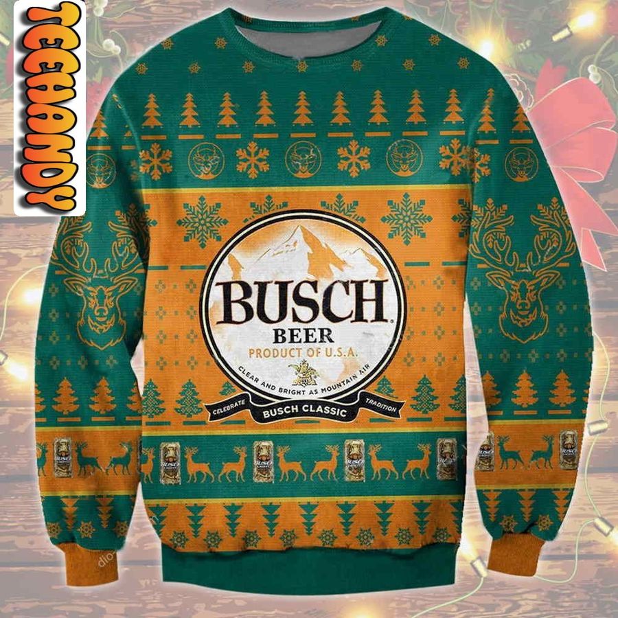 Busch Beer Classic Ugly Christmas Sweater