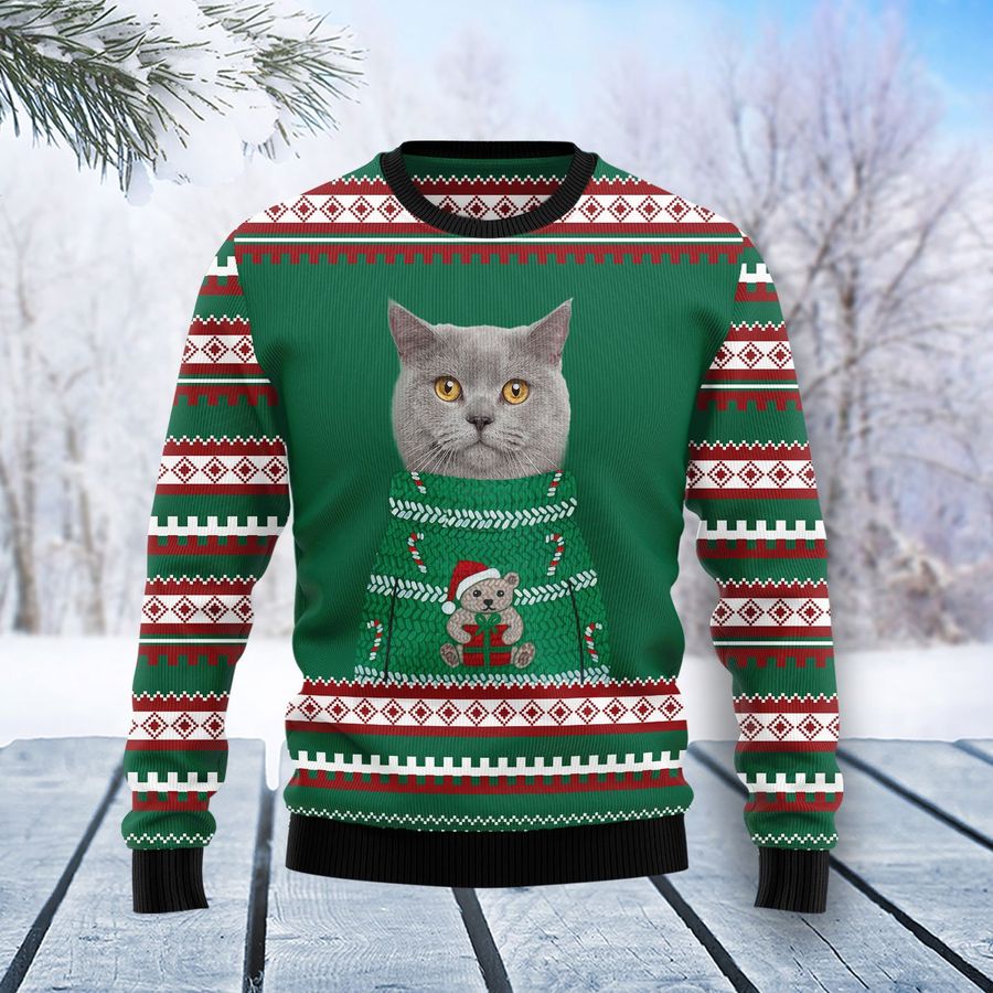 Cat Custom Face Christmas T2311 Unisex Womens And Mens, Couples Matching, Friends, Funny Family Ugly Christmas Holiday Sweater Gifts 