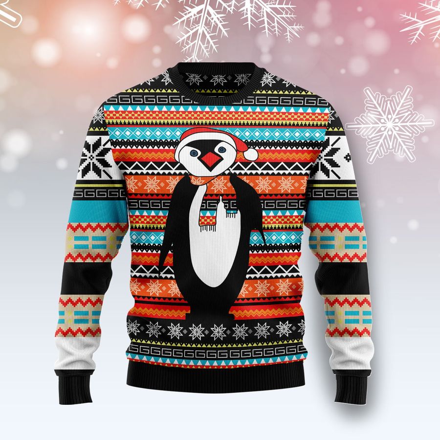 Colorful Pattern Penguin T89110 Ugly Christmas Sweater