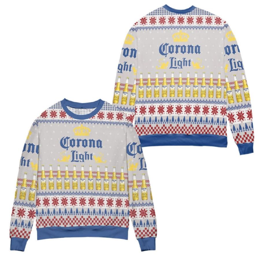 Corona Light Beer Snowflake Ugly Christmas Sweater