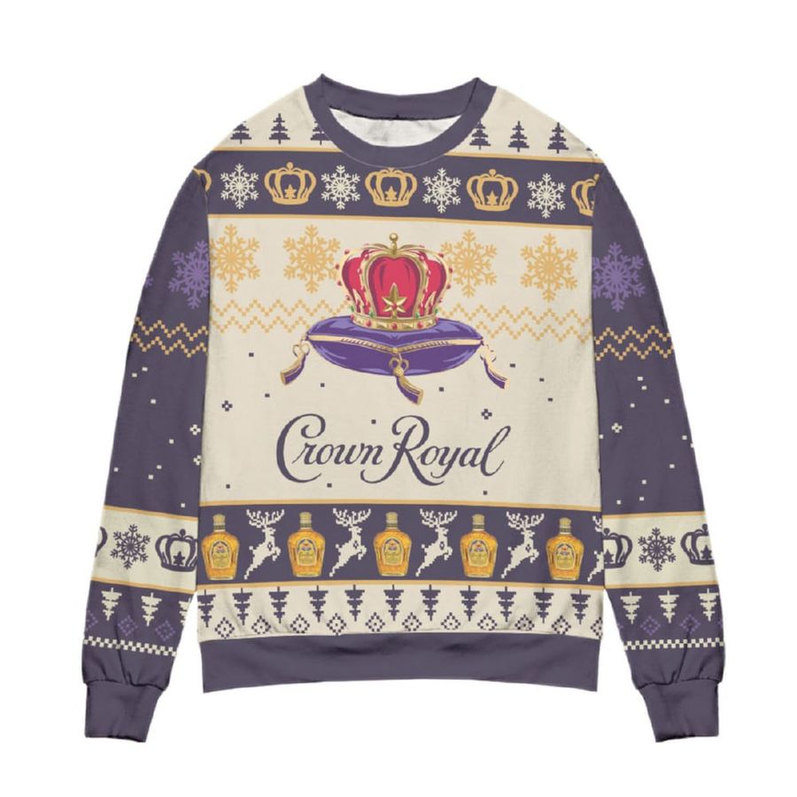 Crown Royal Logo Snowflakes Ugly Christmas Sweater