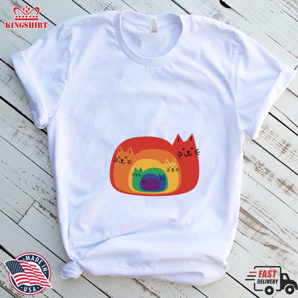 Cute Cat Animal Rainbow Lightweight Sweatshirt