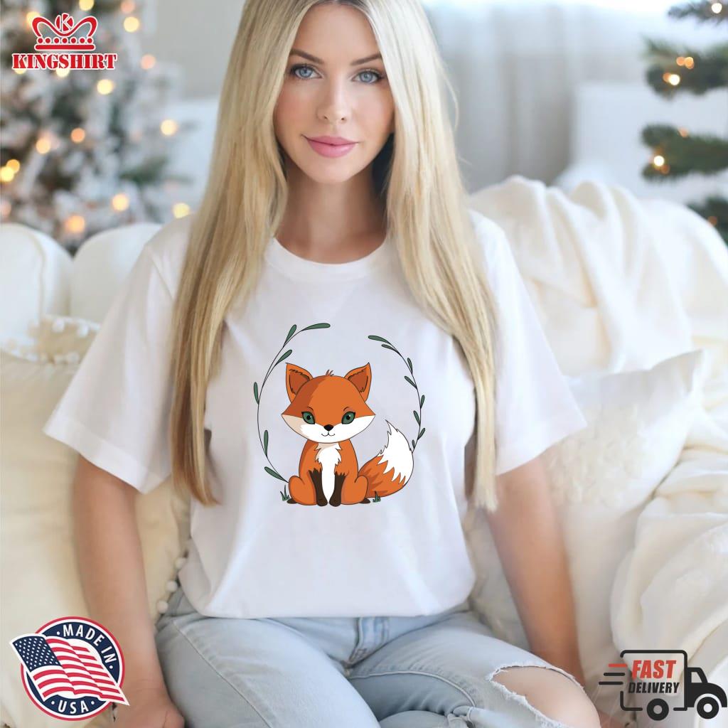 Cute Fox With Wreath Lightweight Hoodie