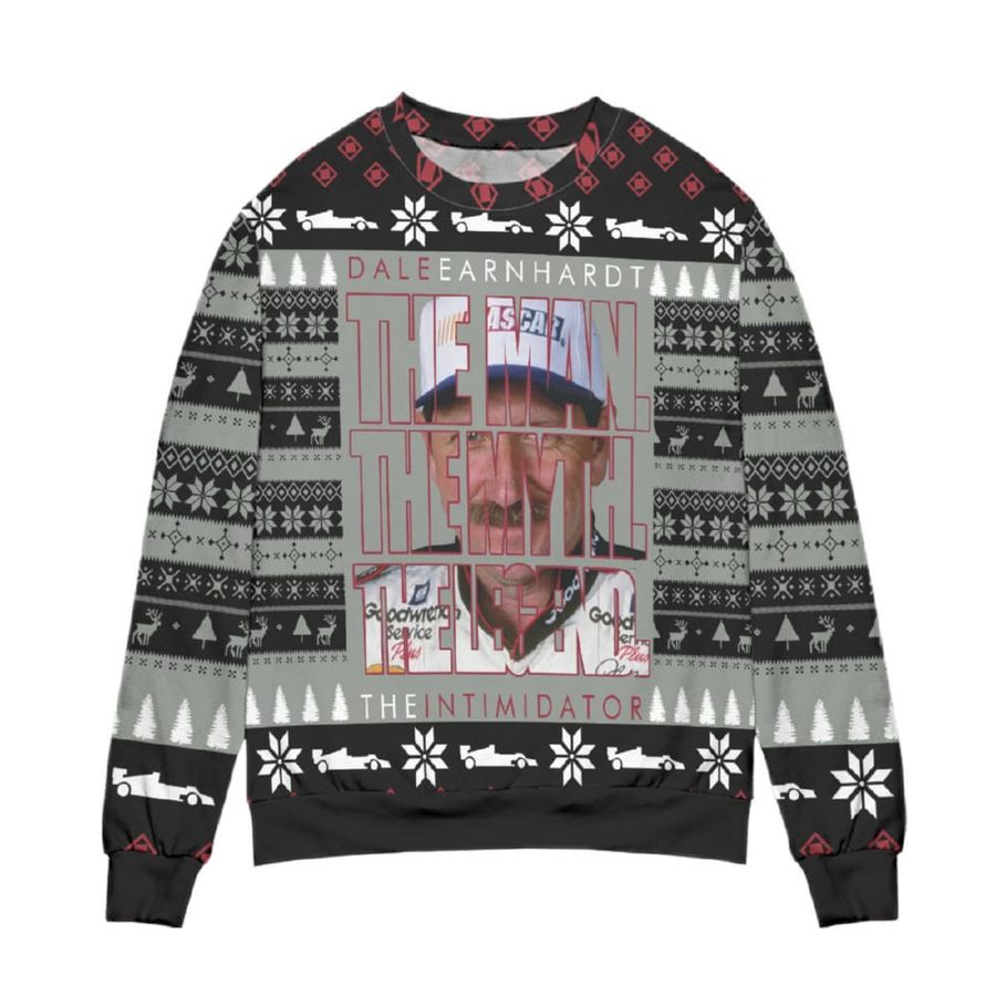 Dale Earnhardt The Man The Myth The Legend Snowflake Ugly Christmas Sweater