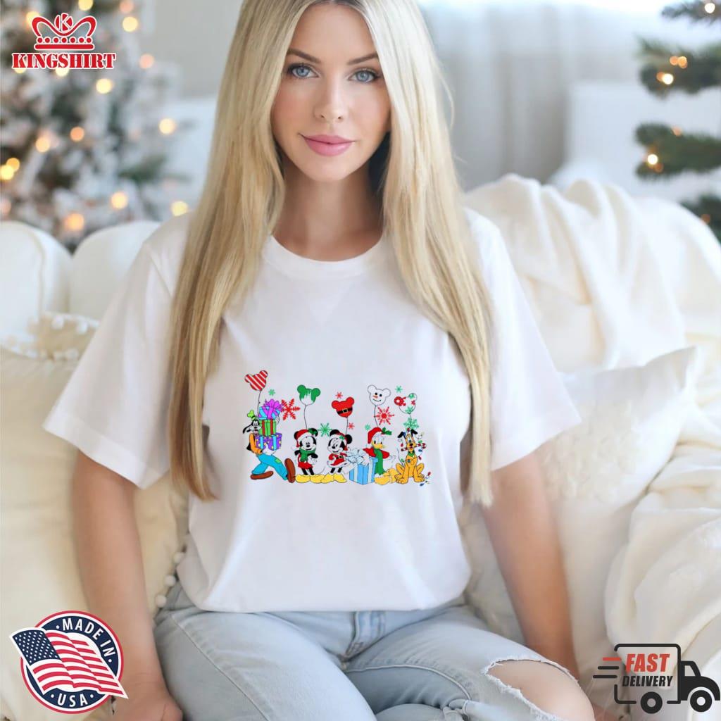 Disney Mickey And Friends Christmas Gift Balloon Shirt