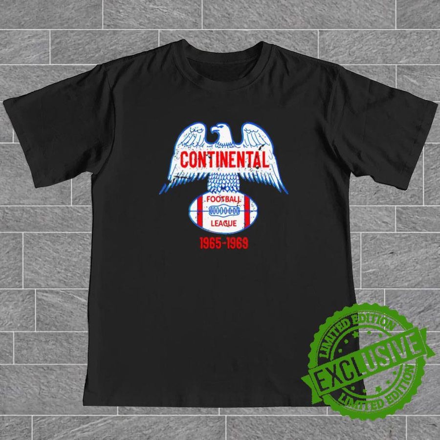 Distressed Continental Football League 1965 1969 Retro Logo Shirt