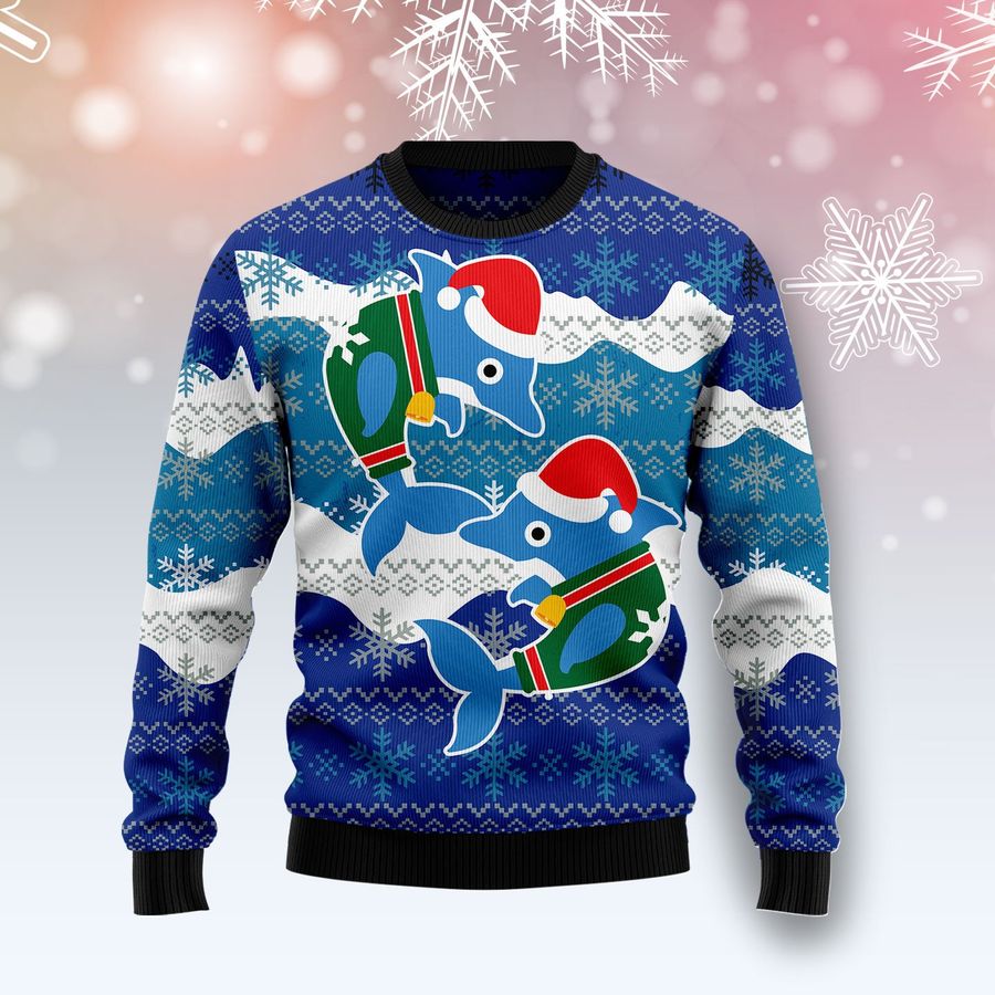 Dolphin Couple T1510 Ugly Christmas Sweater
