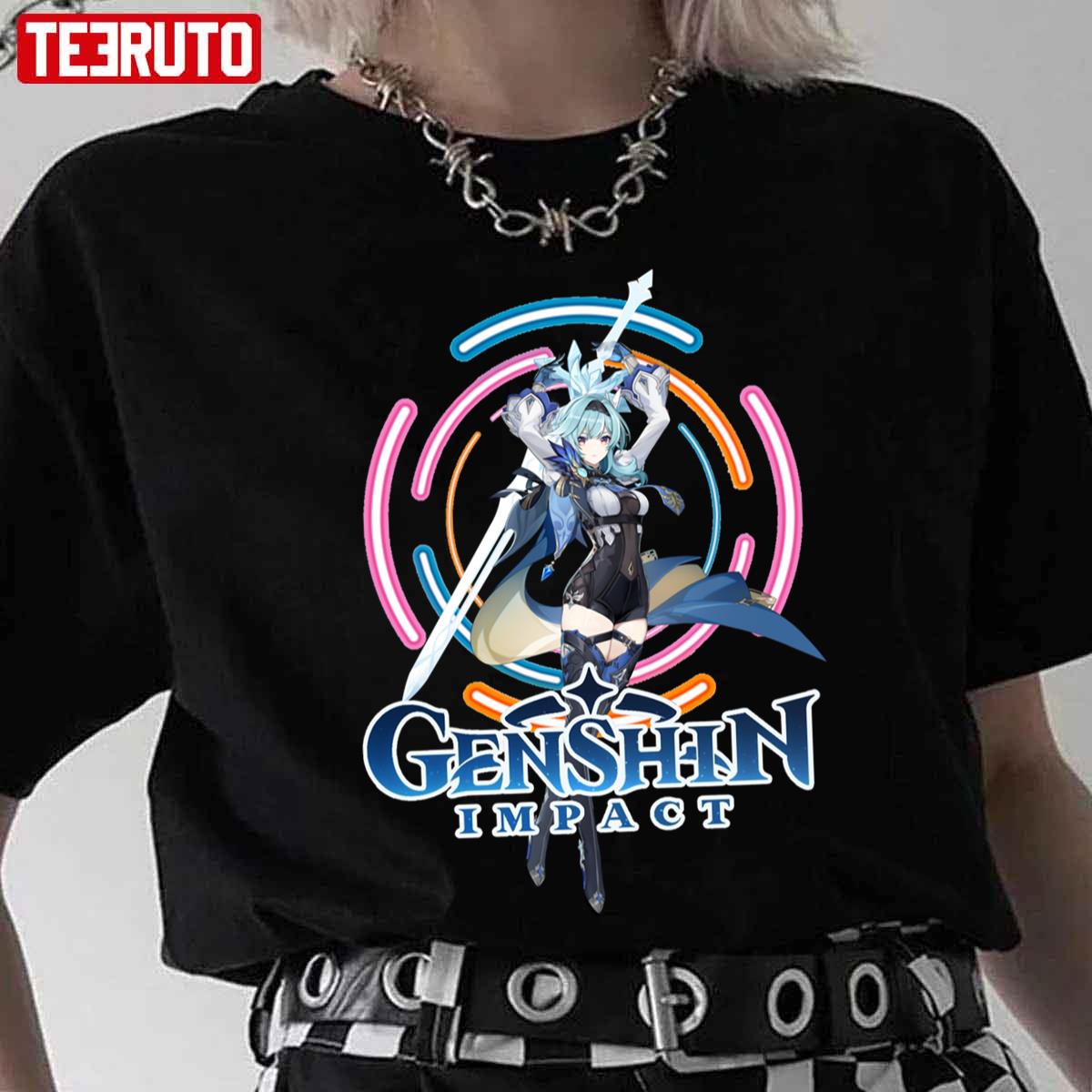Eula Neon Design Genshin Impact Unisex T Shirt
