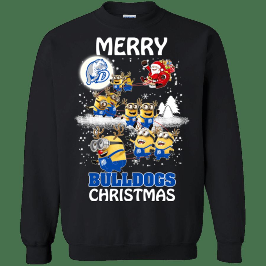 Fortuitous Drake Bulldogs Minion Ugly Christmas Sweaters Santa Claus With Sleigh Hoodies Sweatshirts