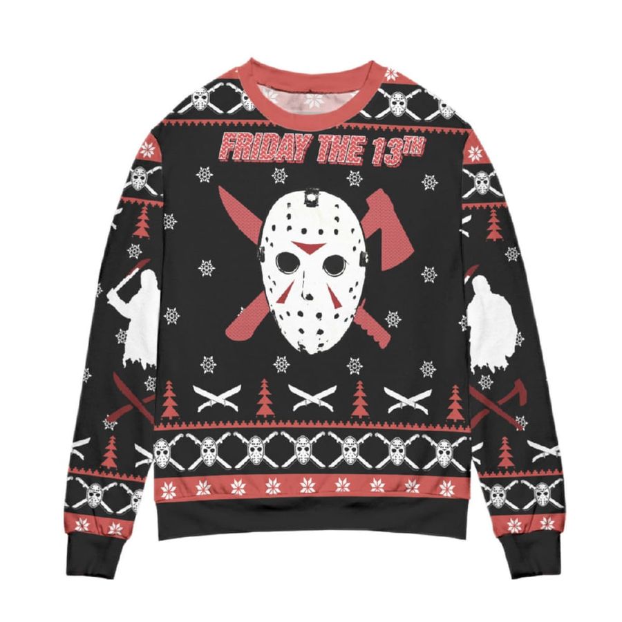 Friday The3th Jason Voorhees Mask Ugly Christmas Sweater