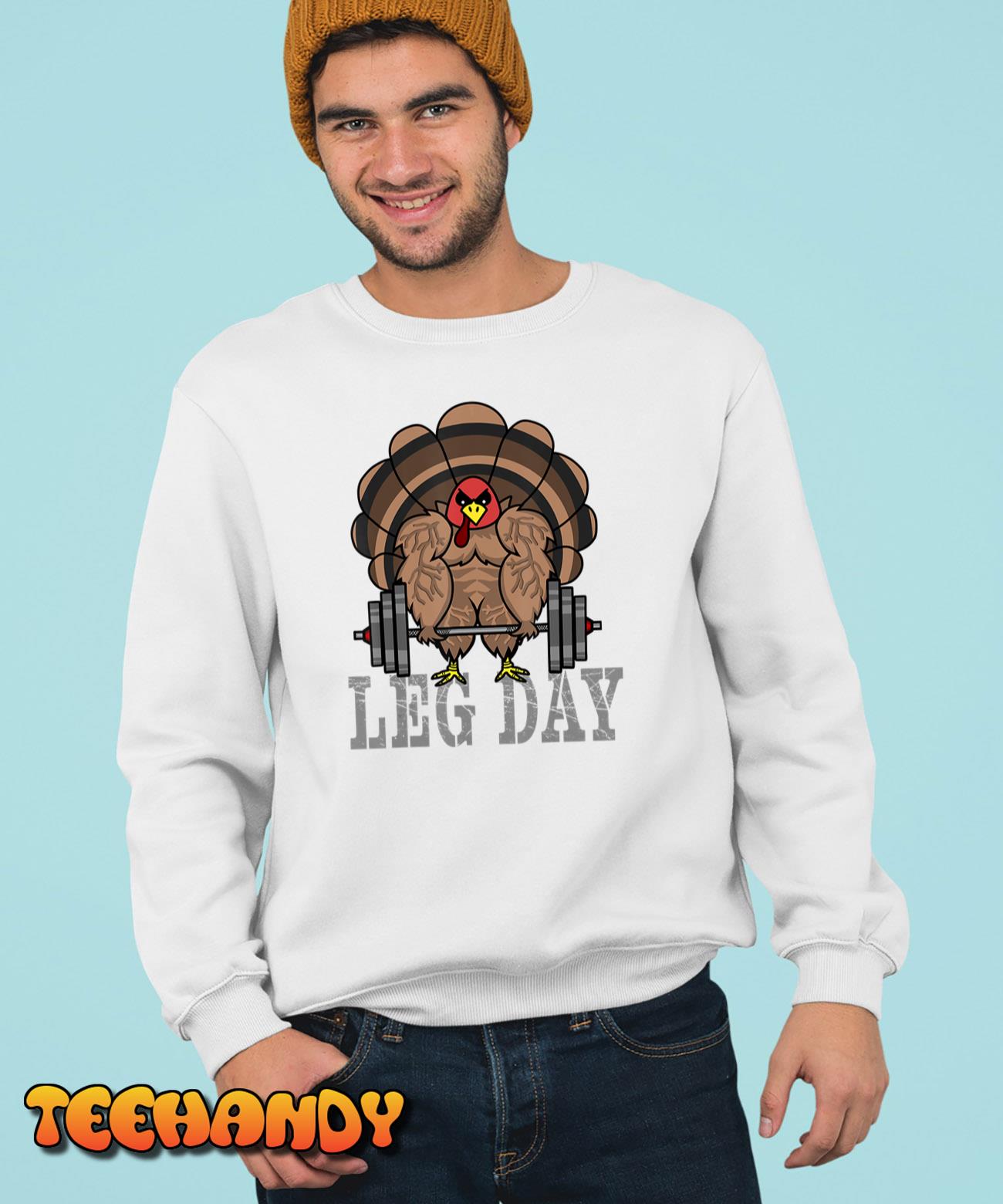 Funny Deadlifting Turkey Thanksgiving Leg Day Deadlift T Shirt