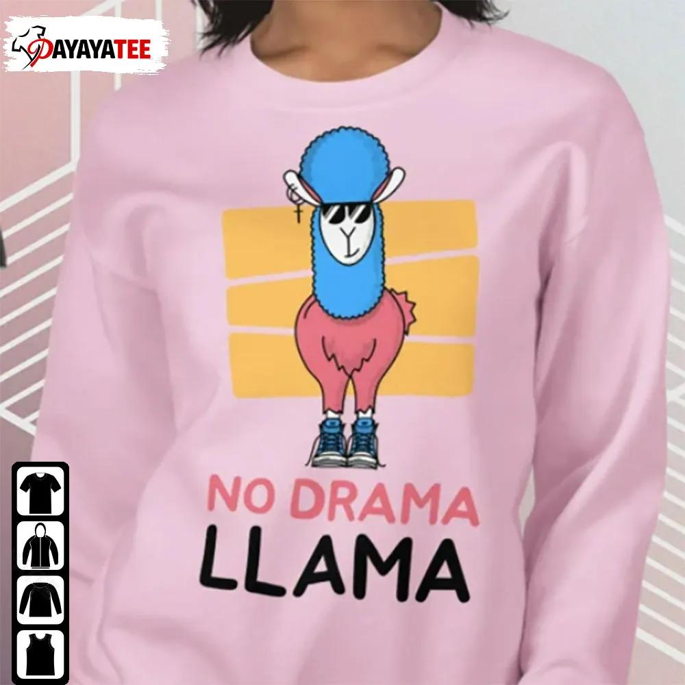 Funny No Drama Llama Shirt Llama Nature Lover Farm Animal Tee