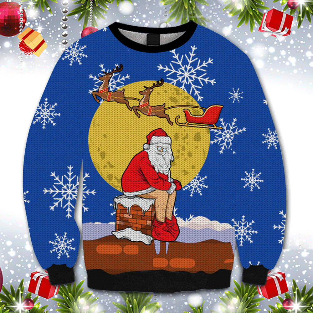 Funny Santa Xmas Hz92305  All Over Print Ugly Christmas Sweater